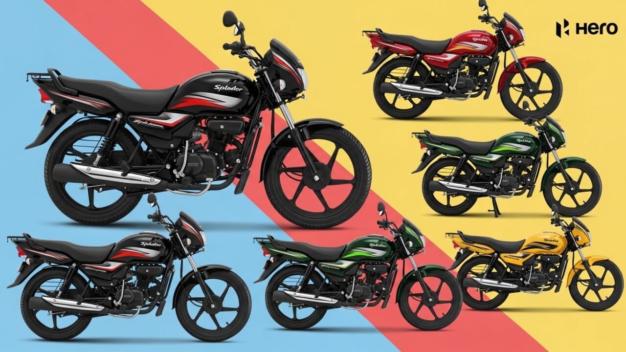Honda Hero Color Guide 2024: Hero Splendor Colors (Black, Purple, Red, Yellow, Green & Gold)